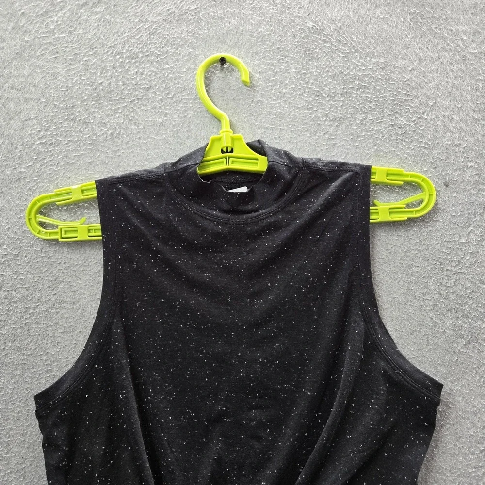 Lululemon Women Tank Top 4 Black Breeze Through Twist‎ Crew Neck Pullover